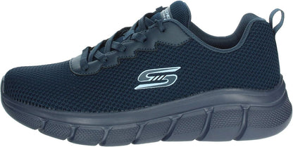SKECHERS BOBS FLEX CHILL EDGE Vegan scarpa running uomo in tessuto tecnico blu navy
