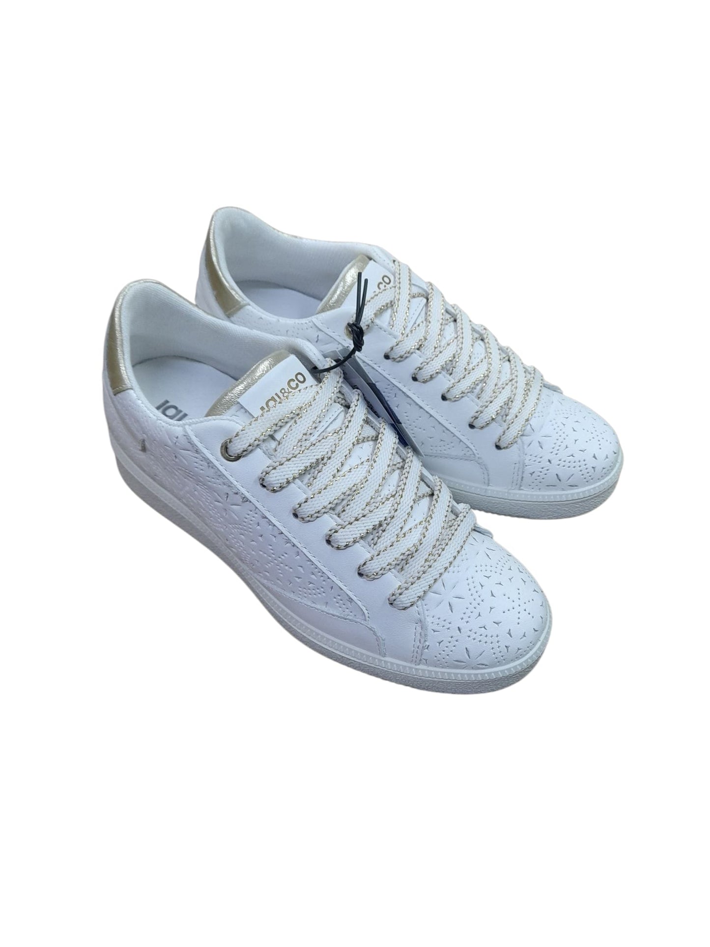 Sneakers IGI&CO scarpa sportiva donna MADE IN ITALY in pelle/nappa soft bianco bucato