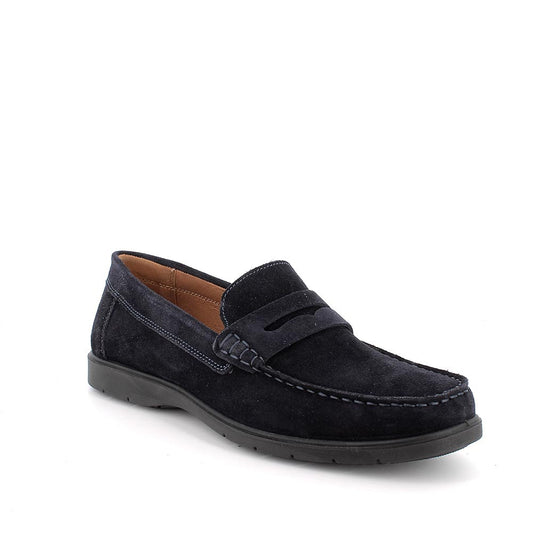 Mocassino IGI&CO scarpa da uomo MADE IN ITALY in camoscio special blu notte