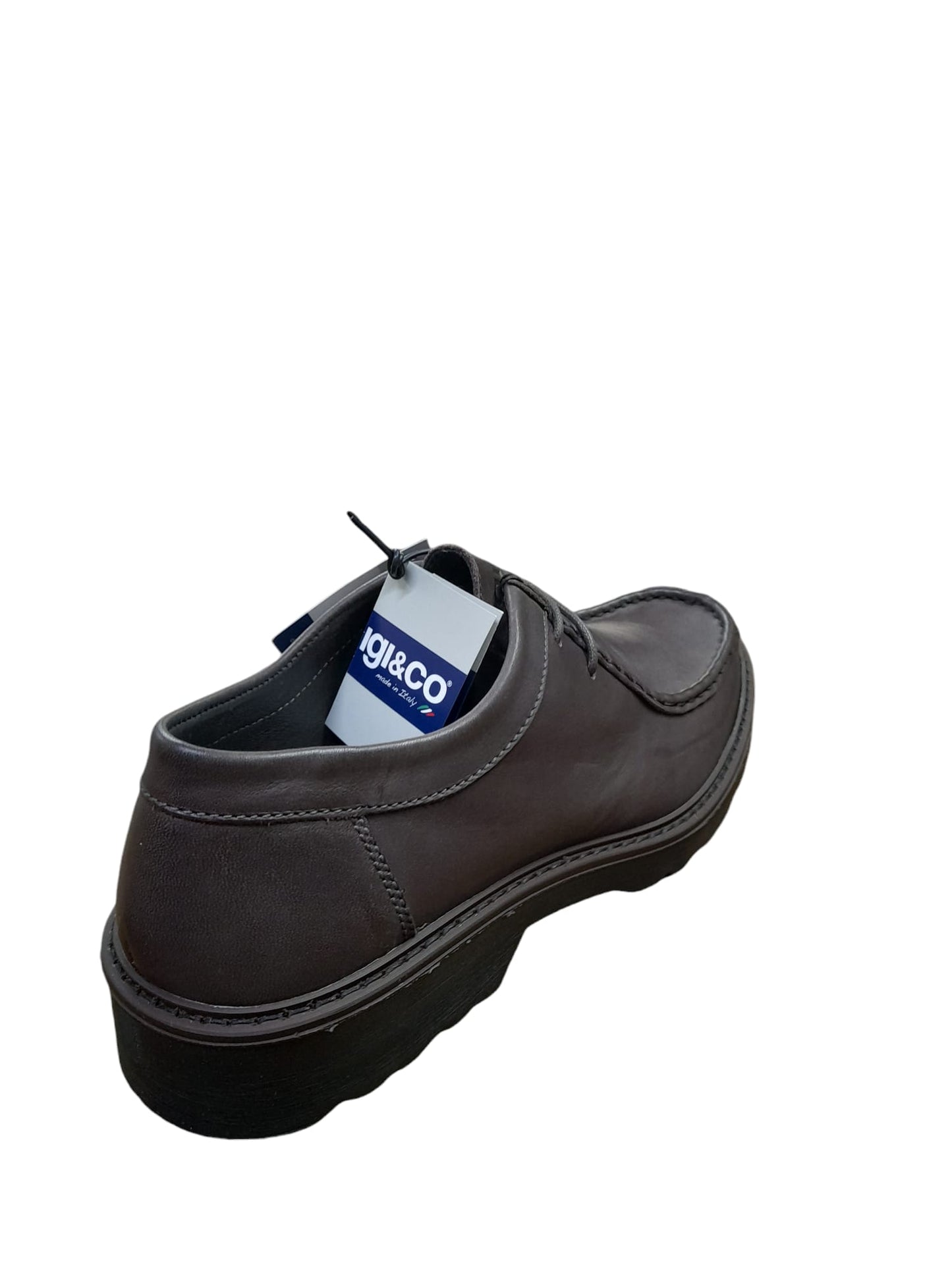 Scarpa IGI&CO stringata uomo MADE IN ITALY pelle/vitello morbido alfa testa di moro