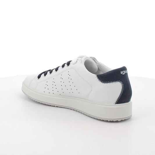 Sneakers IGI&CO scarpa uomo MADE IN ITALY in pelle fiore bottolato martin  bianco