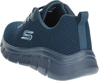 SKECHERS BOBS FLEX CHILL EDGE Vegan scarpa running uomo in tessuto tecnico blu navy