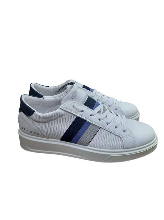 Sneakers IGI&CO scarpa sportiva da uomo MADE IN ITALY in pelle/fiore bottolato bianco