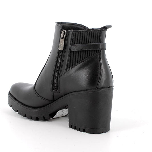 Tronchetto IGI&CO stivaletto a tacco MADE IN ITALY donna in pelle di nappa soft nero