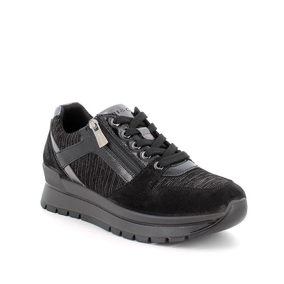 Sneakers IGI&CO scarpa sportiva da donna MADE IN ITALY in camoscio nero