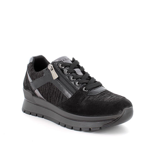 Sneakers IGI&CO scarpa sportiva da donna MADE IN ITALY in camoscio nero