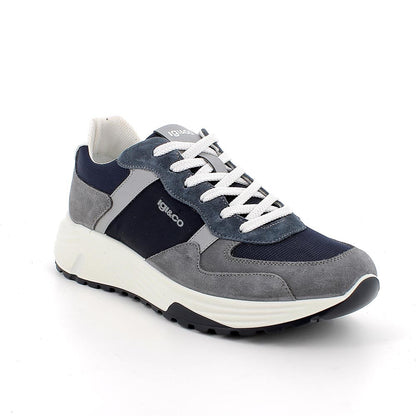 Sneakers IGI&CO scarpa sportiva uomo MADE IN ITALY in camoscio special grigio grafite