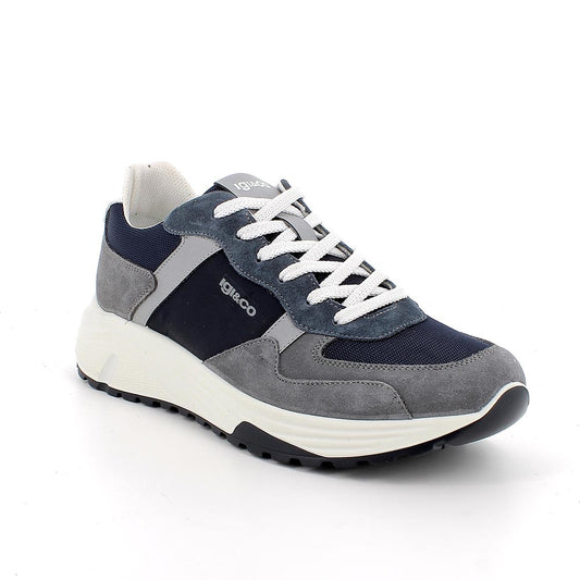 Sneakers IGI&CO scarpa sportiva uomo MADE IN ITALY in camoscio special grigio grafite