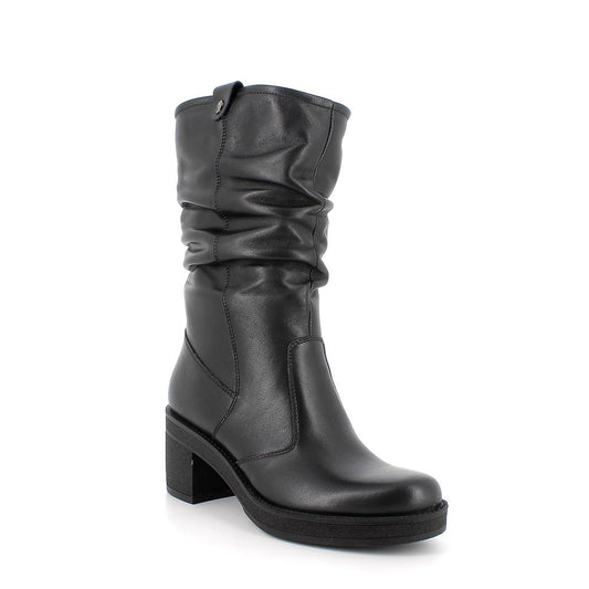 Stivale IGI&CO scarpa da donna MADE IN ITALY in pelle/nappa soft stropicciato nero