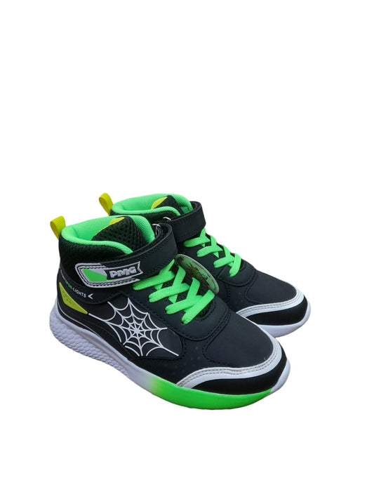 Scarpa PRIMIGI SPORT LIGHTS ginnastica bambino a luci led bambino nabuk nero rialzato