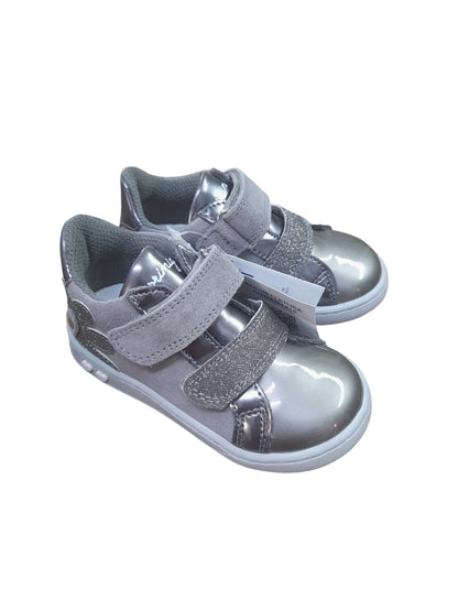 Sneakers PRIMIGI scarpa da bambina Primi Passsi in vernice e camoscio grigio