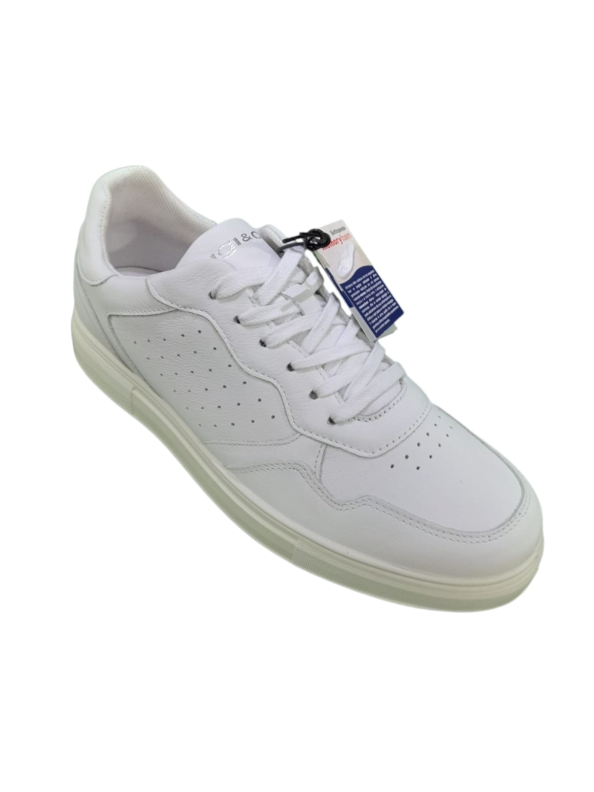 Sneakers IGI&CO scarpa sportiva MADE IN ITALY da uomo in pelle/fiore bottolato bianco