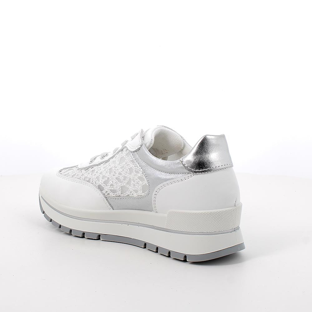 Sneakers IGI&CO scarpa sportiva MADE IN ITALY da donna in pelle/nappa e rete bianco