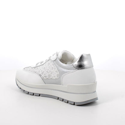 Sneakers IGI&CO scarpa sportiva MADE IN ITALY da donna in pelle/nappa e rete bianco