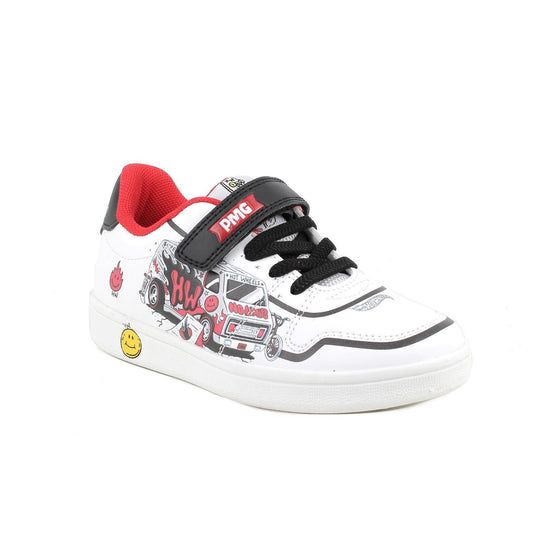 Sneakers PRIMIGI HOT WHEELS MATTEL scarpa ginnastica da bambino in pelle bianca