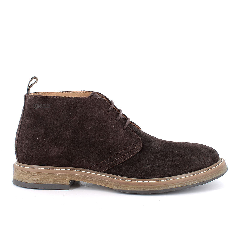 Polacchine uomo IGI&CO scarpa casual MADE IN ITALY in camoscio testa di moro