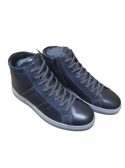 Sneaker IGI&CO scarpa uomo MADE IN ITALY pelle/vitello rag blu notte colletto alto