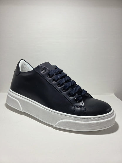 Sneakers uomo Londra in pelle blu notte CHAMPIGNON calzature MADE IN ITALY