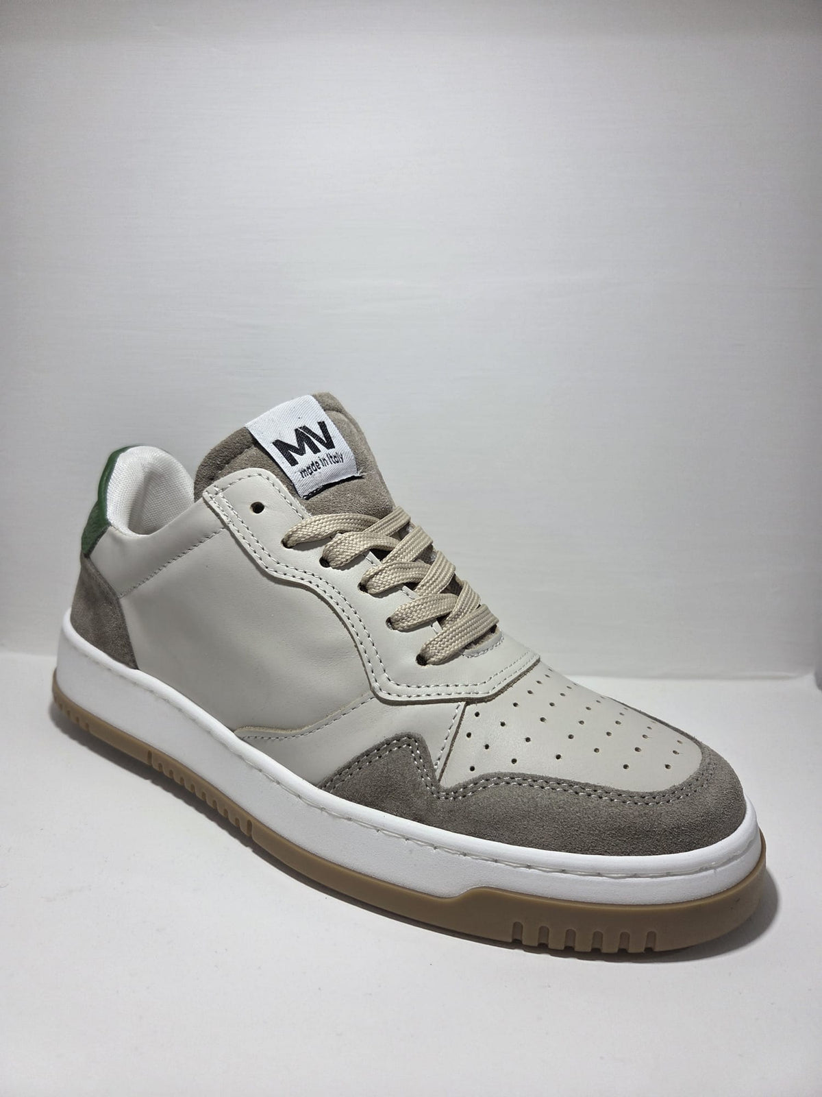 Sneakers uomo in pelle beige MVshoes calzature MADE IN ITALY