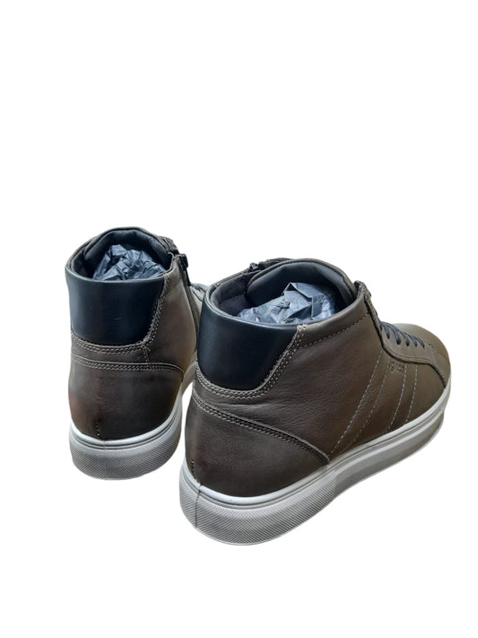 Sneaker IGI&CO scarpa uomo MADE IN ITALY pelle/vitello caffè a colletto alto