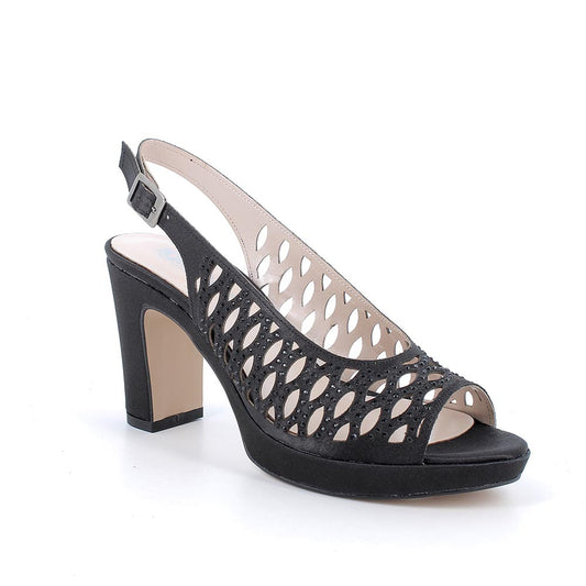Sandalo donna elegante IGI&CO scarpa MADE IN ITALY tessuto raso nero