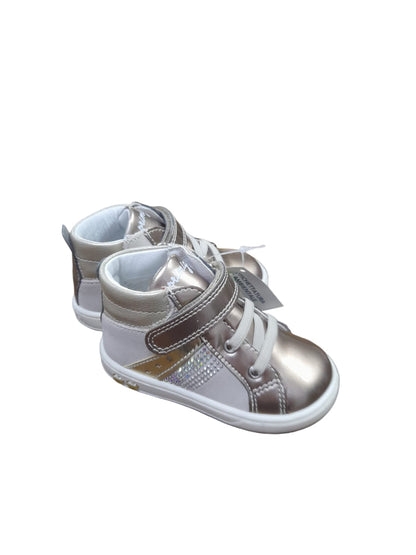 Sneaker PRIMIGI scarpa da bambina PRIMI PASSI in vernice bronzo e camoscio beige
