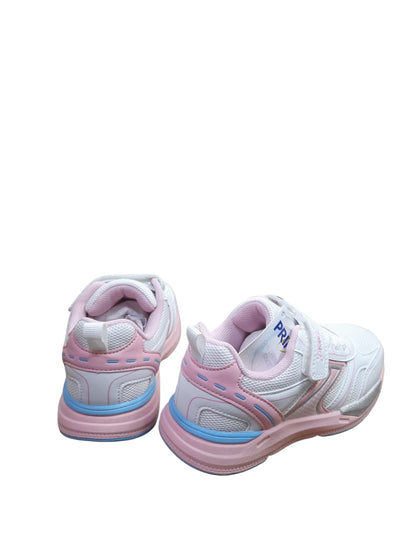 Sneaker PRIMIGI SPORT scarpa ginnastica da bambina in pelle e rete bianca e rosa