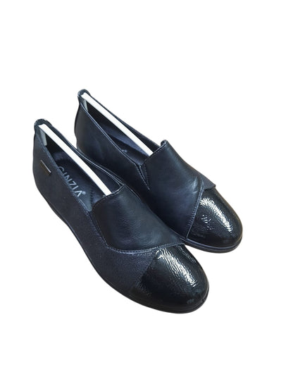 Mocassino CINZIA SOFT scarpa linea confort donna in nabuk e vernice nero