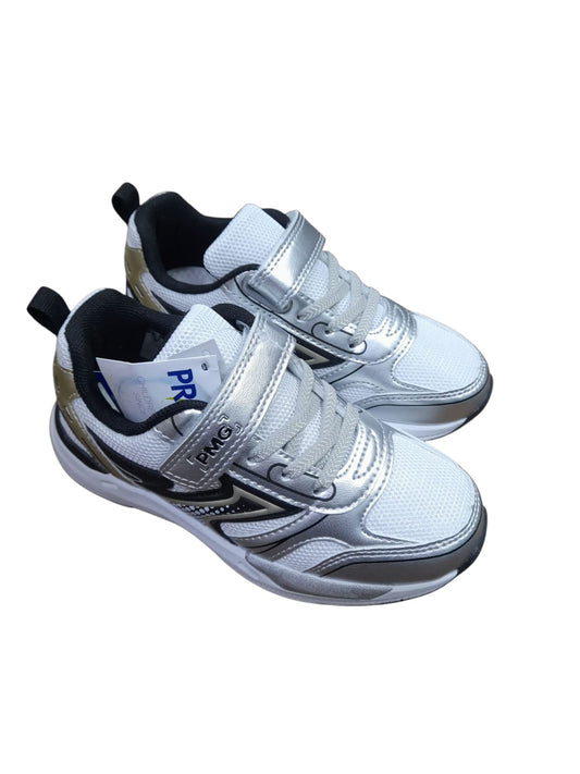 Sneaker PRIMIGI SPORT scarpa ginnastica da bambino in pelle e tela grigio e nero