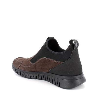 Mocassino IGI&CO scarpa uomo MADE IN ITALY in nabuk gum caffe Slip-on mezzo colletto