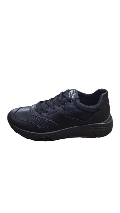 Sneaker IGI&CO scarpa uomo MADE IN ITALY pelle di nappa soft nero con MEMORY FOAM