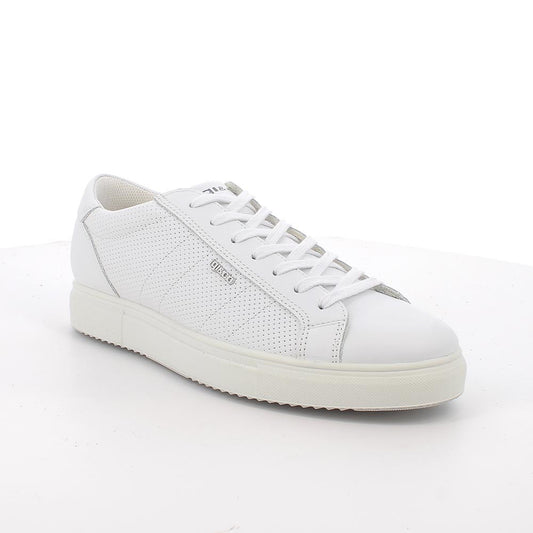 Sneakers IGI&CO scarpa sportiva uomo MADE IN ITALY in pelle fiore bottolato bianco