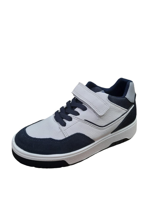 Sneaker PRIMIGI SPORT scarpa ginnastica da bambino in pelle/nappa bottolato bianco