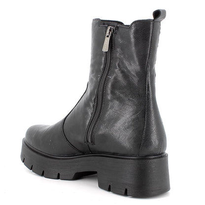 Tronchetto IGI&CO stivaletto MADE IN ITALY donna in pelle/capra metal parker nero