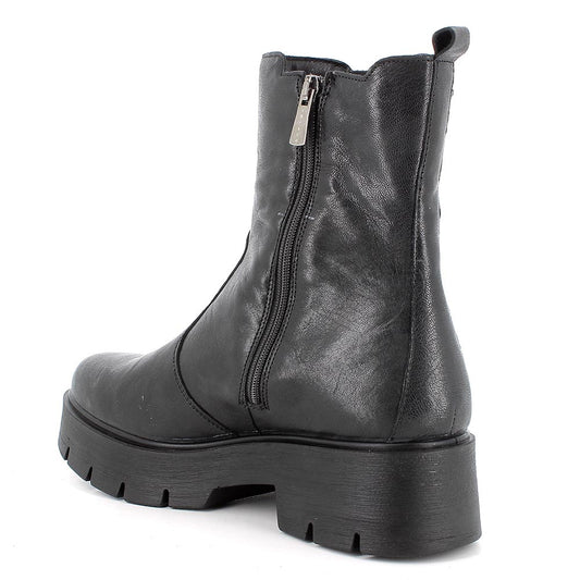 Tronchetto IGI&CO stivaletto MADE IN ITALY donna in pelle/capra metal parker nero