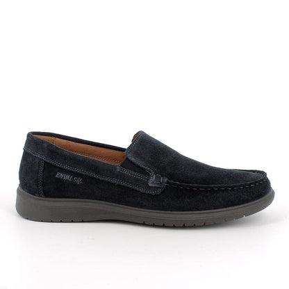 Mocassino ENVAL SOFT scarpa da uomo MADE IN ITALY in camoscio special blu scuro