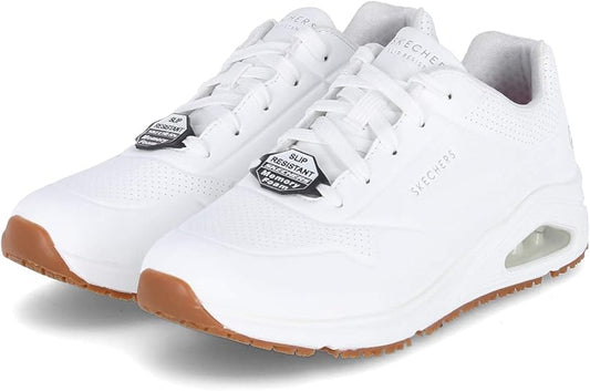 Sneakers SKECHERS UNO SR scarpa ginnastica da donna in pelle bianca