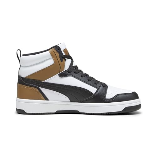 PUMA REBOUND V6 Mid Jr Scarpa da uomo basket in pelle nera e bianca
