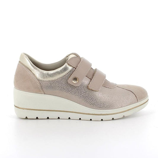 Sneakers ENVAL SOFT scarpa confort MADE IN ITALY da donna in tessuto Flyknit beige
