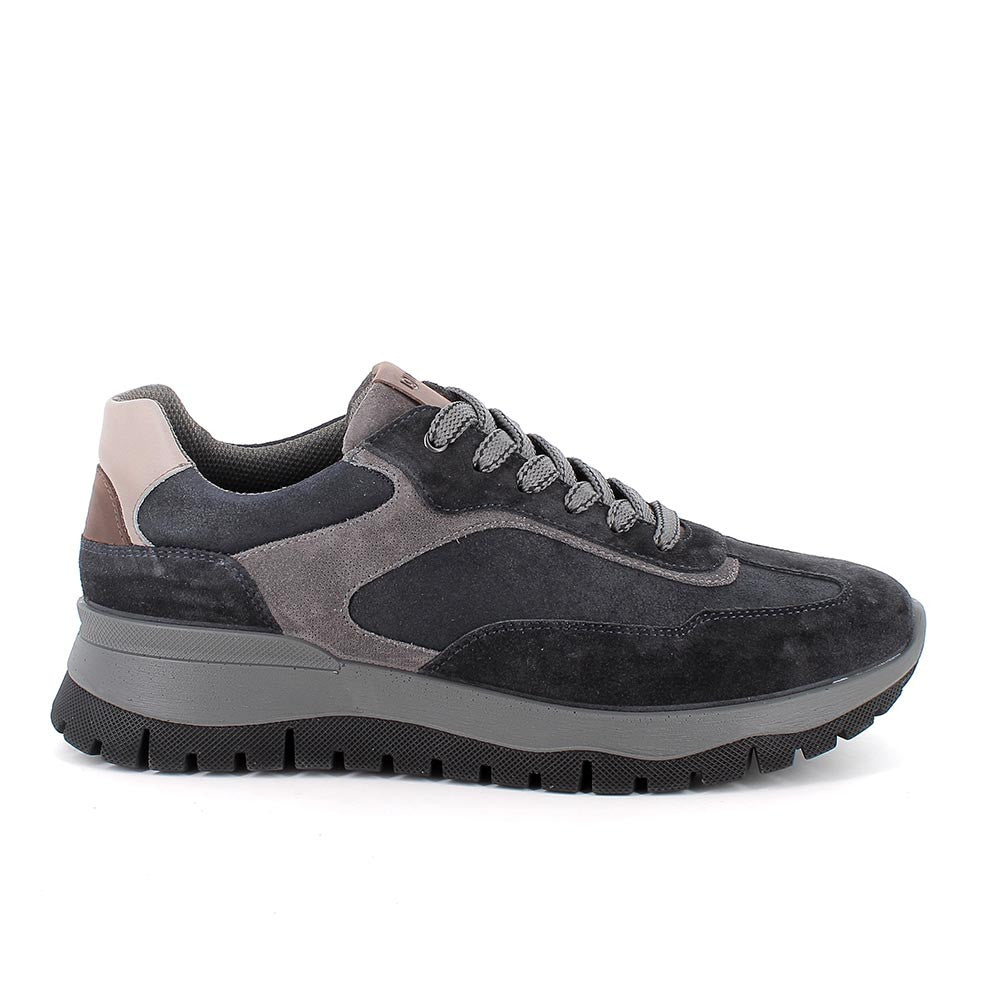 Sneakers IGI&CO scarpa sportiva uomo MADE IN ITALY in camoscio special e crosta blu