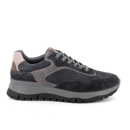 Sneakers IGI&CO scarpa sportiva uomo MADE IN ITALY in camoscio special e crosta blu