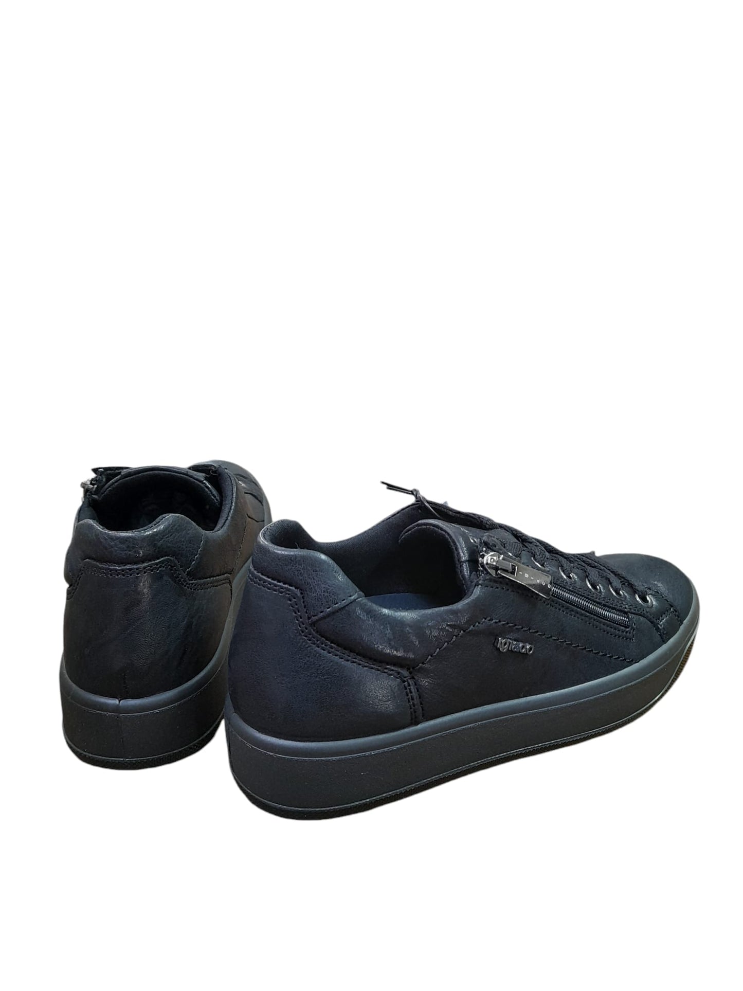 Sneakers IGI&CO scarpa da donna MADE IN ITALY in pelle/capra parker metal nero