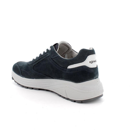 Sneakers IGI&CO scarpa da uomo MADE IN ITALY in nabuk gum blu