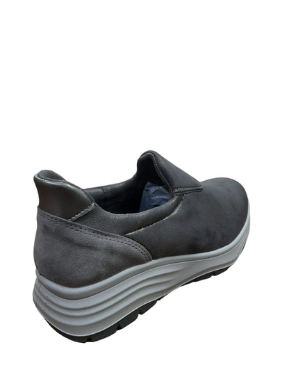 Mocassino ENVAL SOFT scarpa donna MADE IN ITALY in tessuto TEKFIT grigio laminato