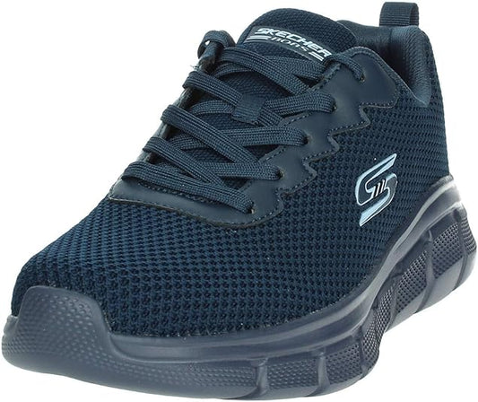 SKECHERS BOBS FLEX CHILL EDGE Vegan scarpa running uomo in tessuto tecnico blu navy