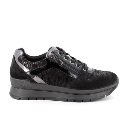 Sneakers IGI&CO scarpa sportiva da donna MADE IN ITALY in camoscio nero