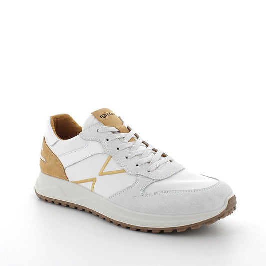 Sneakers IGI&CO scarpa sportiva MADE IN ITALY uomo camoscio e tela bianco