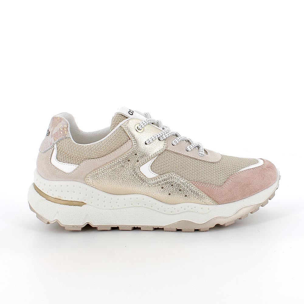 Sneakers IGI&CO scarpa donna MADE IN ITALY in camoscio e rete sabbia e skin