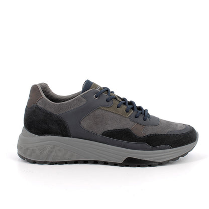 Scarpa uomo IGI&CO sneakers MADE IN ITALY in camoscio special blu notte e antracite