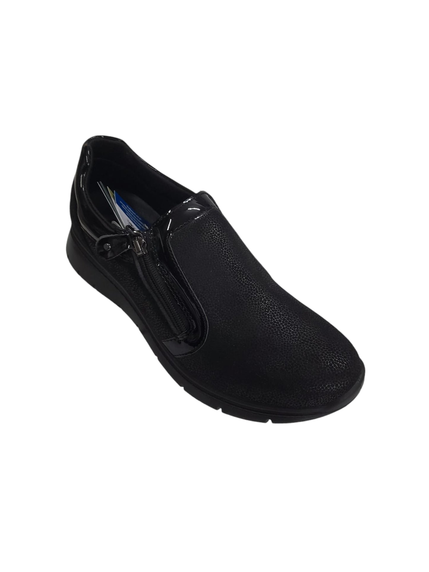 Sneaker ENVAL SOFT scarpa da donna con cerniera MADE IN ITALY tessuto flyknit nero